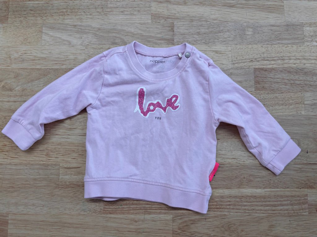 Noppies 2 - 4M Shirt - Pink “Love You” Graphic - Nest and Sprout - Consignment