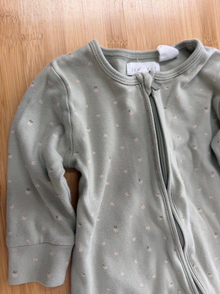 Jamie Kay Sage Green Apple Print One-Piece – 1Y | Play - Nest and Sprout-Consignment