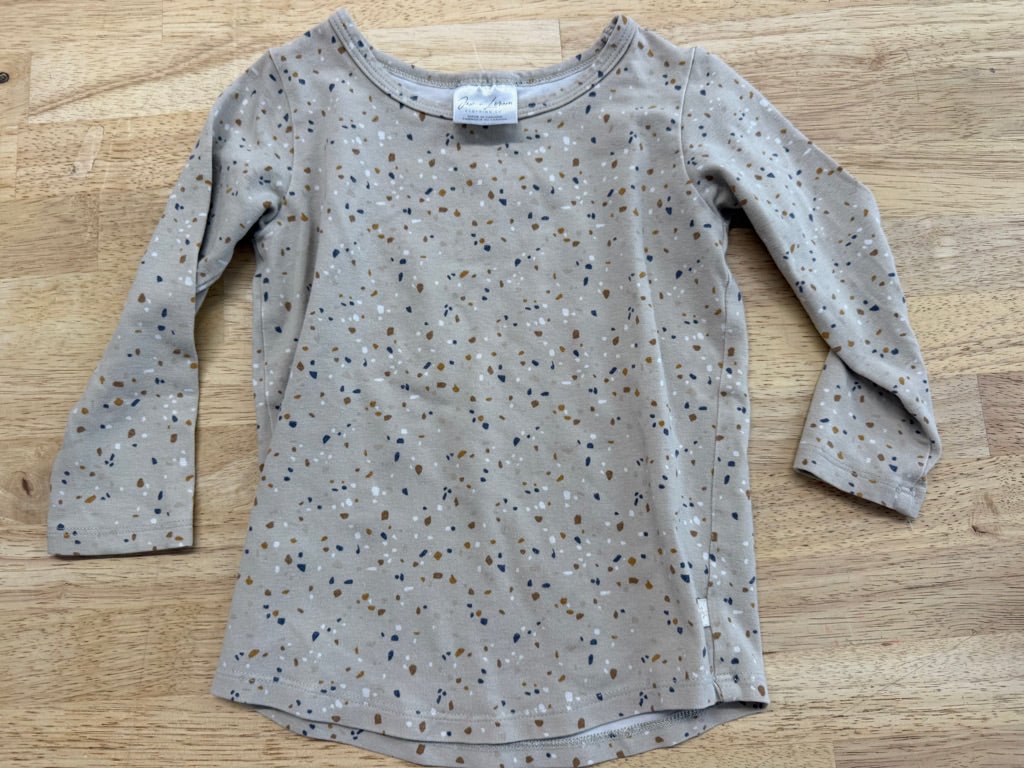 Jax & Lennon Pebble Print Long Sleeve Shirt – 18–24M | Light Brown | Play - Nest and Sprout-Consignment