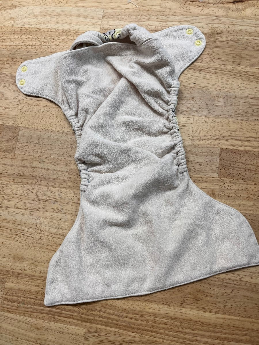 Imagine Baby Pocket Diaper (Yellow Elephant Print) - Nest and Sprout - Consignment