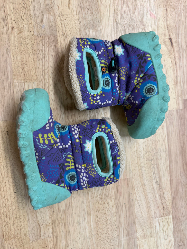 Bogs Winter Boot  | Turquoise with Purple Floral Print | -10 to -20 Rated