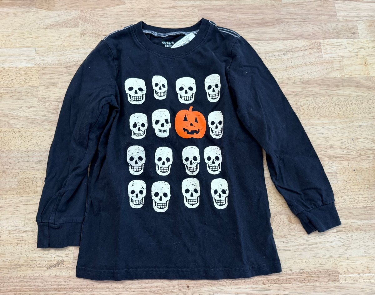 Carter's Kids Pumpkin Skeleton Halloween Long Sleeve – 7 | Holiday - Nest and Sprout-Consignment
