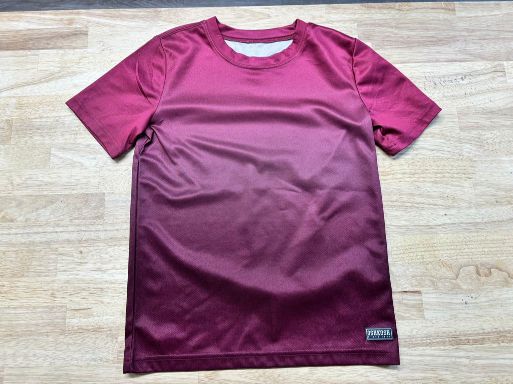 OshKosh Burgundy Short Sleeve Shirt – 10Y