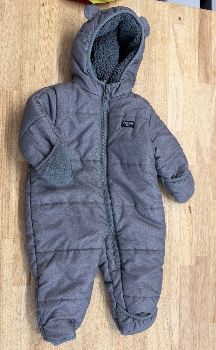 OshKosh Snowsuit – 3–6M | Footed Quilted Fleece - Nest and Sprout - Consignment