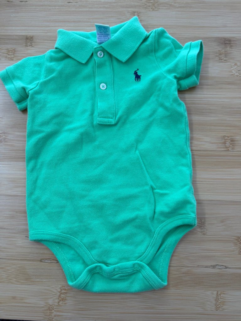 Polo Ralph Lauren Short Sleeve Bodysuit – 9M | Green Polo