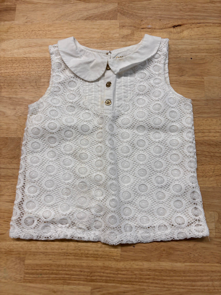 Genuine Kids by OshKosh Top – Size 4T (White, Lace Overlay)