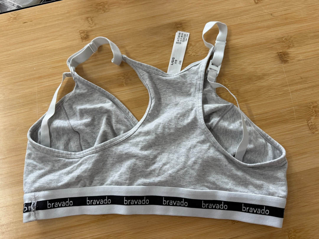 Bravado! Athletic Style Nursing Bra – L | Grey | Racerback