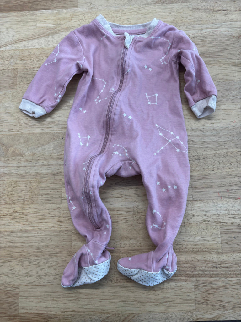 ZippyJamz Pink Constellation Footed Sleeper | Size 3–6M