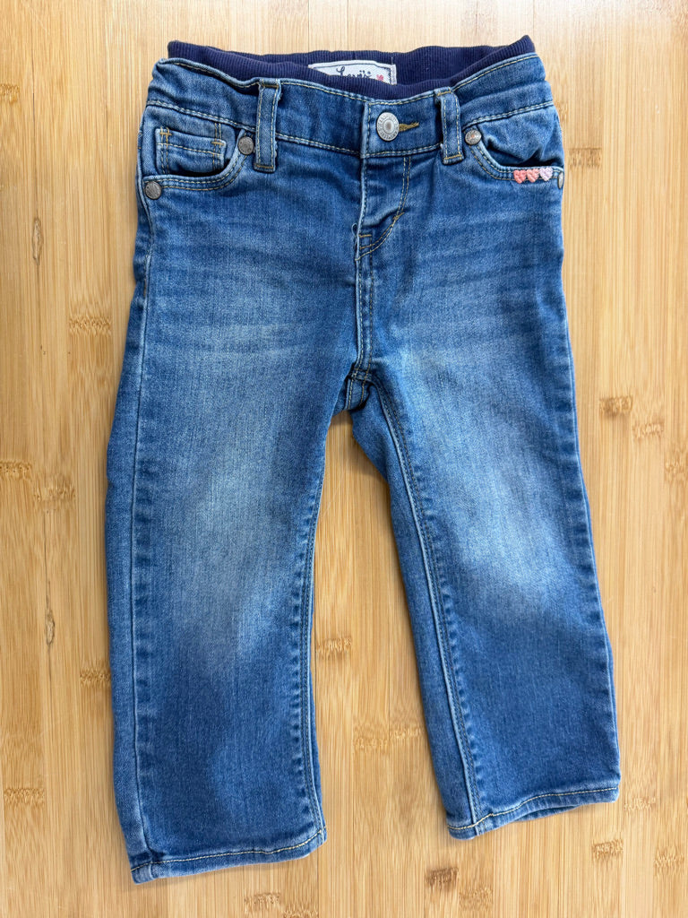 Levi's Embroidered Heart Jeans – 24M | Light-Medium Wash Elastic Waist