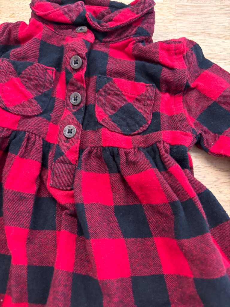 Canadiana Dress 0–3M – Buffalo Plaid - Nest and Sprout-Consignment