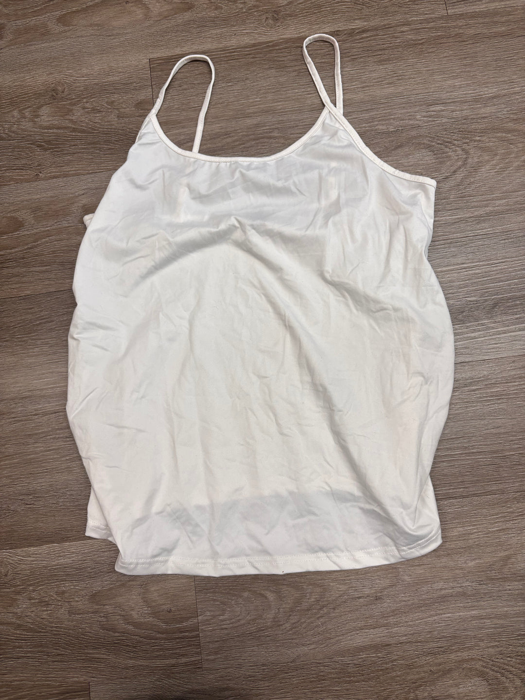 Shein Maternity Tank – Size XL (White, Ruched Sides)