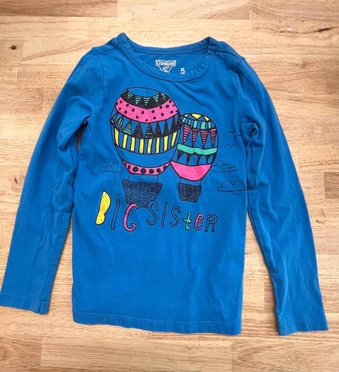 OshKosh Shirt 5 - 'Big Sister' Balloon Graphic