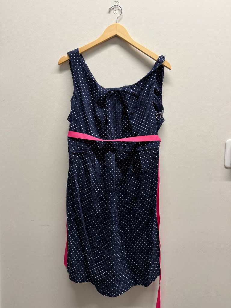Motherhood Maternity Dress – XL | Navy Polka Dot - Nest and Sprout - Consignment