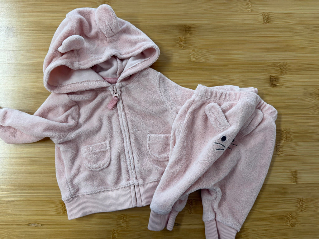 Carter's Terry Set – Newborn | Bunny Bum Joggers & Zip-Up Sweatshirt
