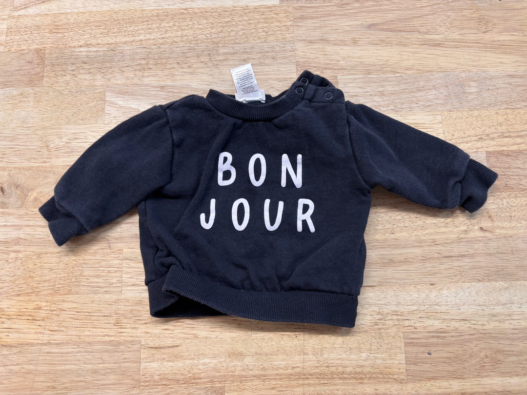 Indigo Baby Sweatshirt – 0-3M Bon Jour Graphic