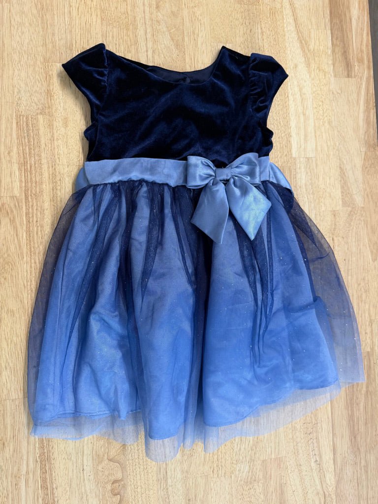 Jona Michelle Special Occasion Dress – 4 | Blue Velour Top Ombre Tulle Skirt - Nest and Sprout-Consignment