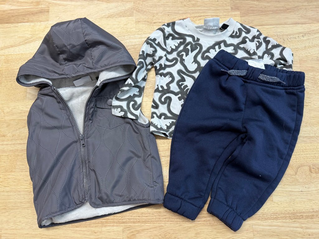 MickMack Three - Piece Set – 12M | Vest Shirt & Sweatpants - Nest and Sprout - Consignment
