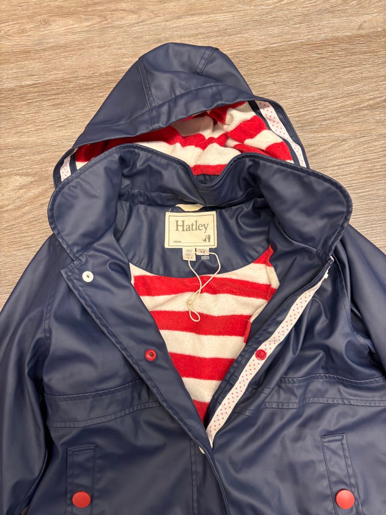 Hatley Rain Splash Jacket – Size 12 – Navy Blue / Like New - Nest and Sprout - Consignment