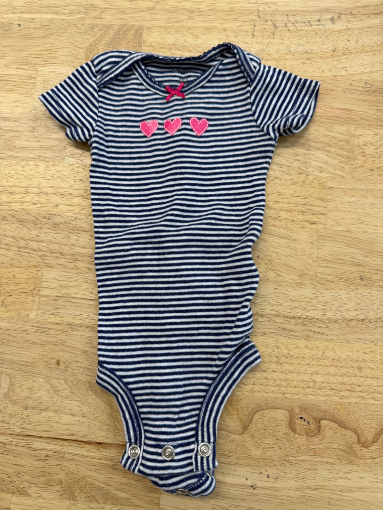 Carter's Bodysuit – Newborn | Striped Hearts