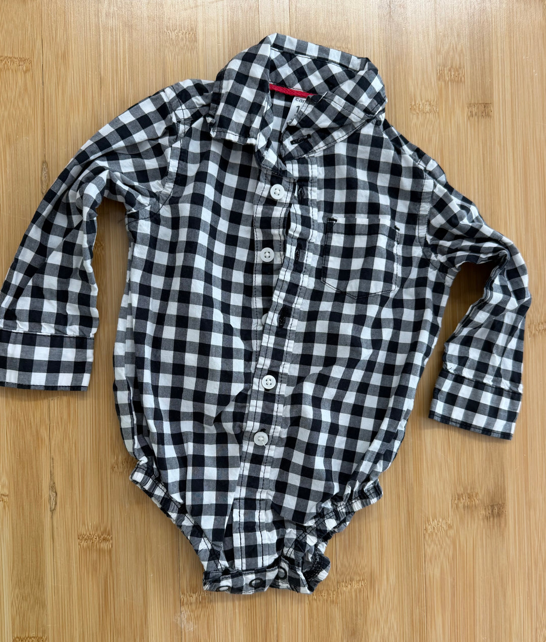 Carter's Black Gingham Long Sleeve – 12M
