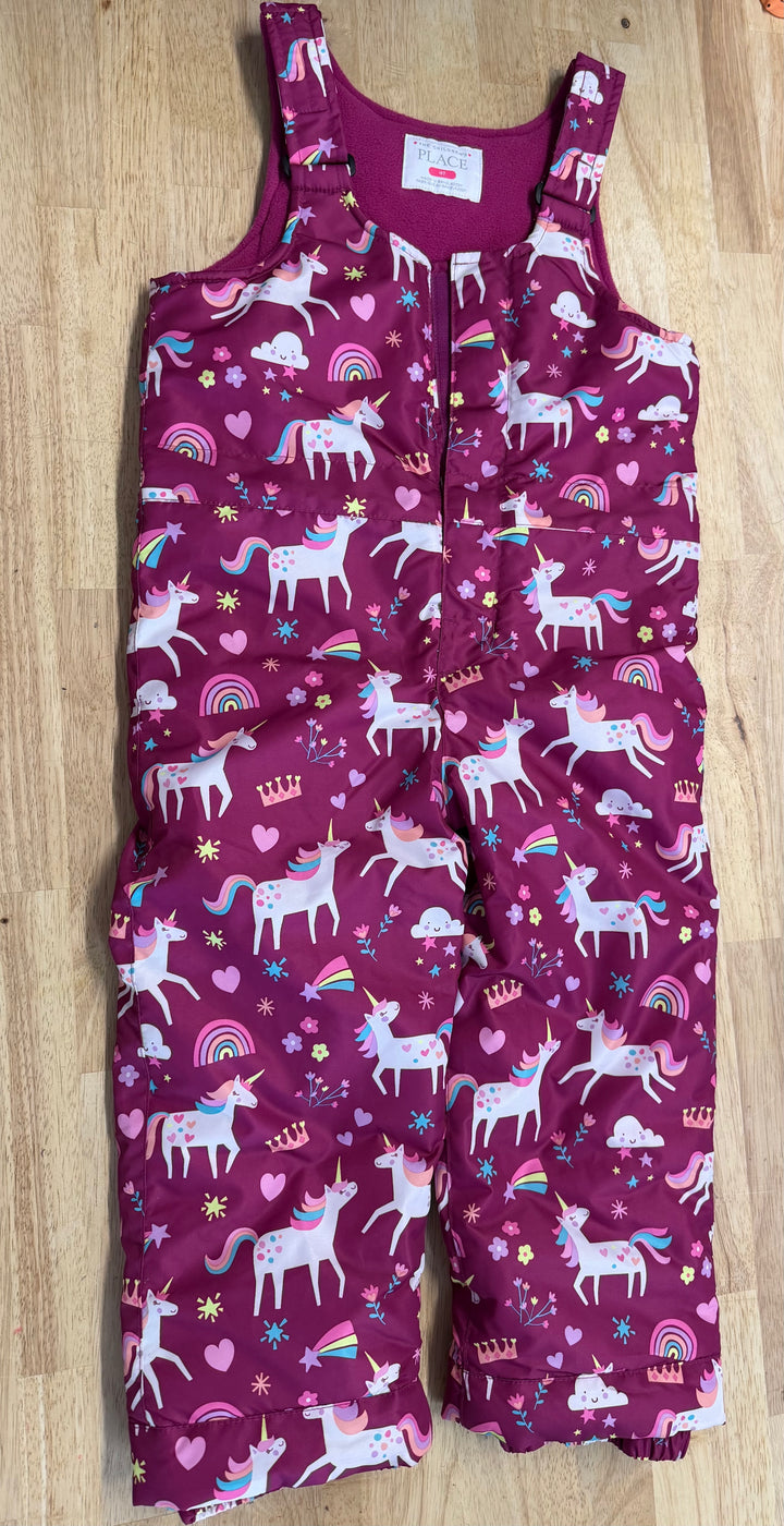 The Children’s Place Unicorn Bib Snow Pants | Size 4 Like NEw