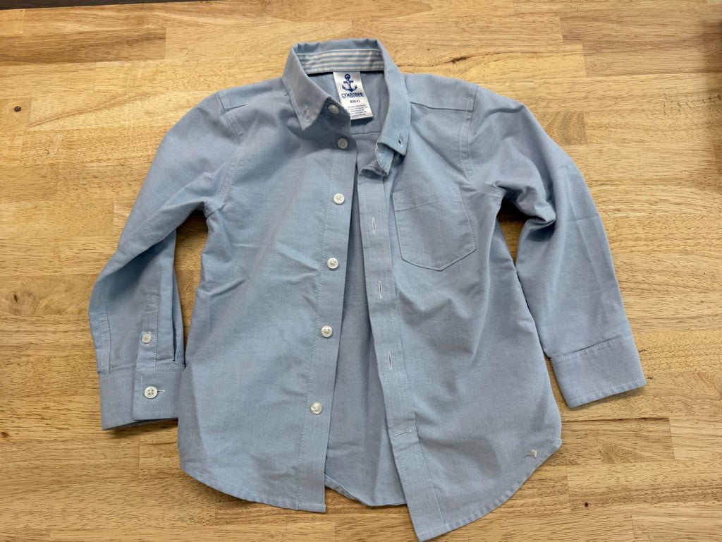 Gymboree Light Blue Button-Up Shirt – XS (4) - Nest and Sprout-Consignment