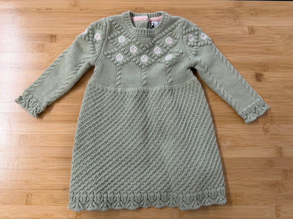 Cupcakes and Cashmere Knit Sweater – 12M | Green Embroidered Floral