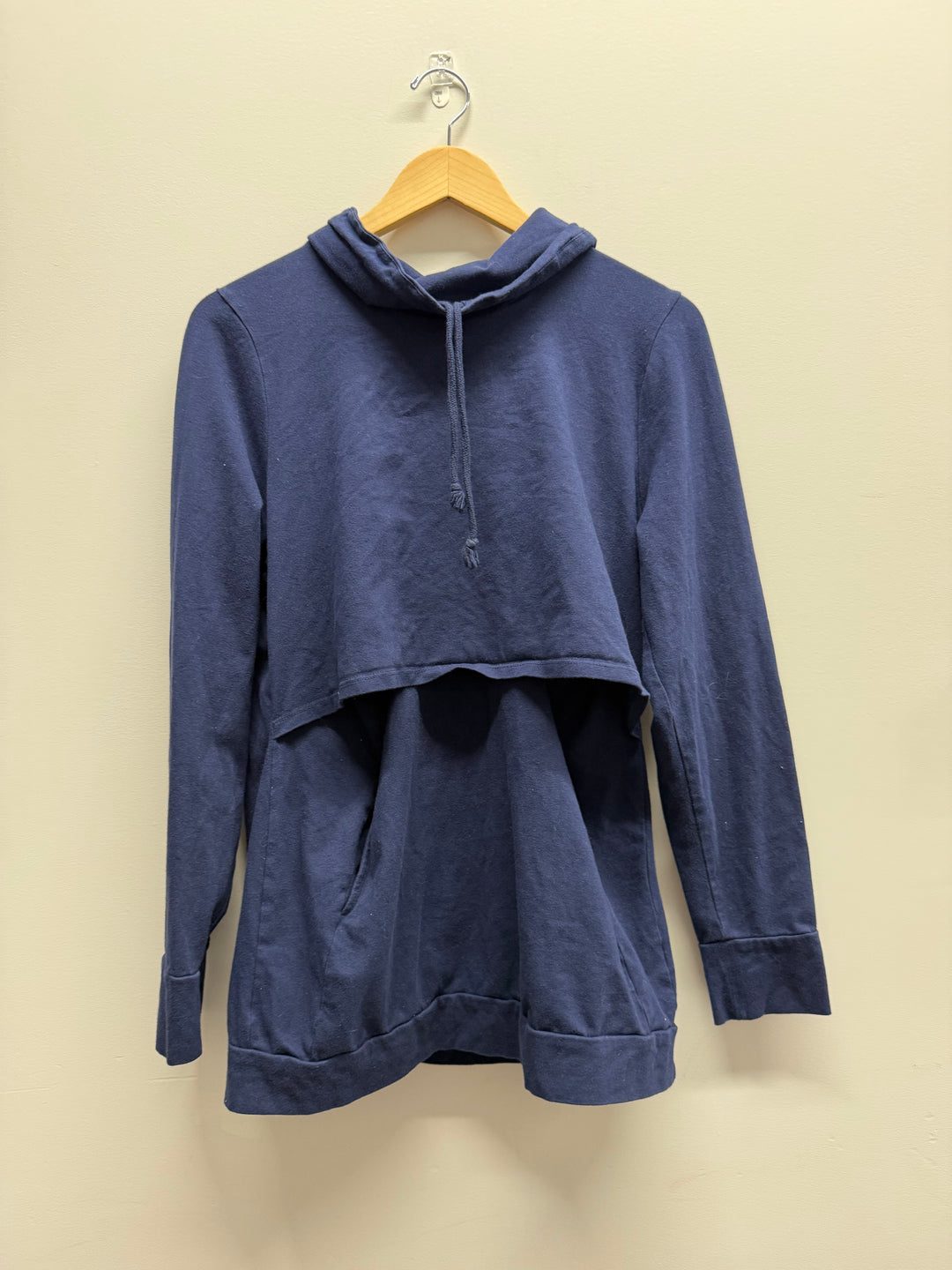 Momzelle Lift-Up Nursing Long Sleeve Shirt – XXL | Navy | Cowl Neckline