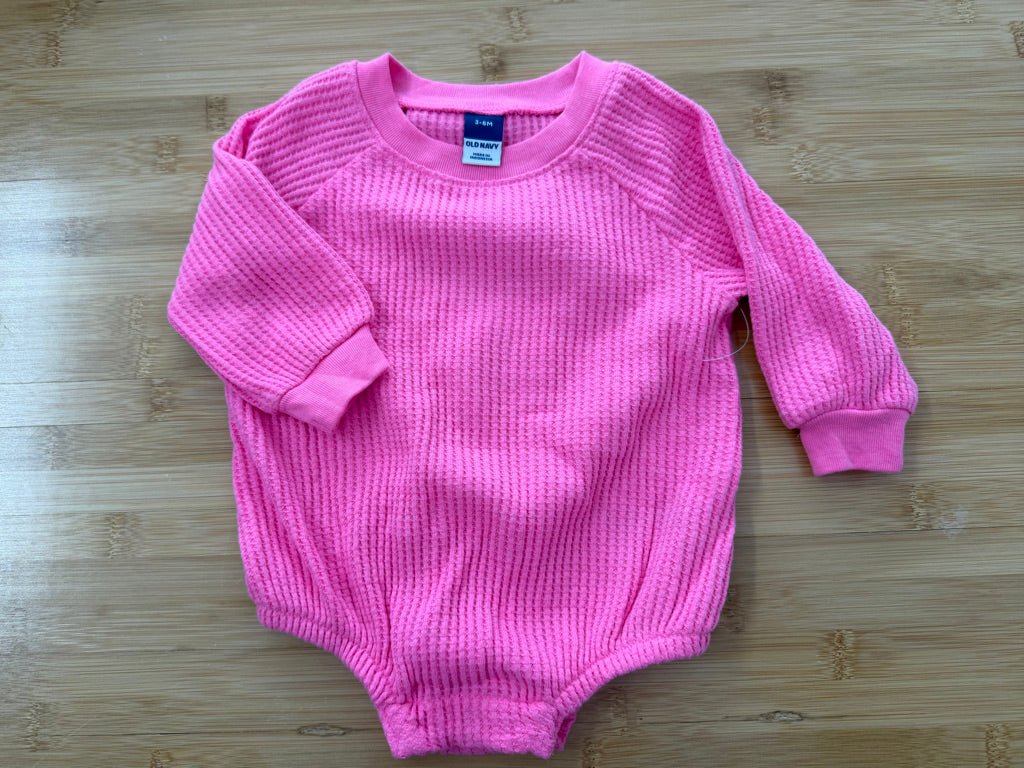 Old Navy Bubble Onesie – 3–6M | Bright Pink