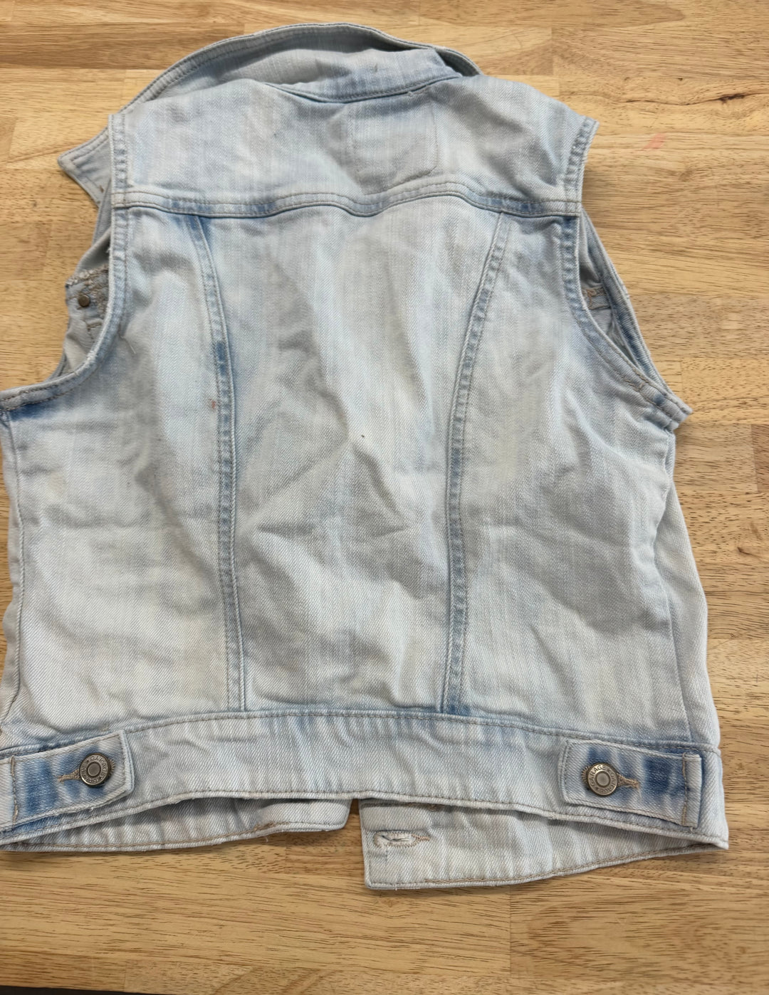 Garage Bleached Denim Vest – Adult XS (Est. 10-12 Fit)