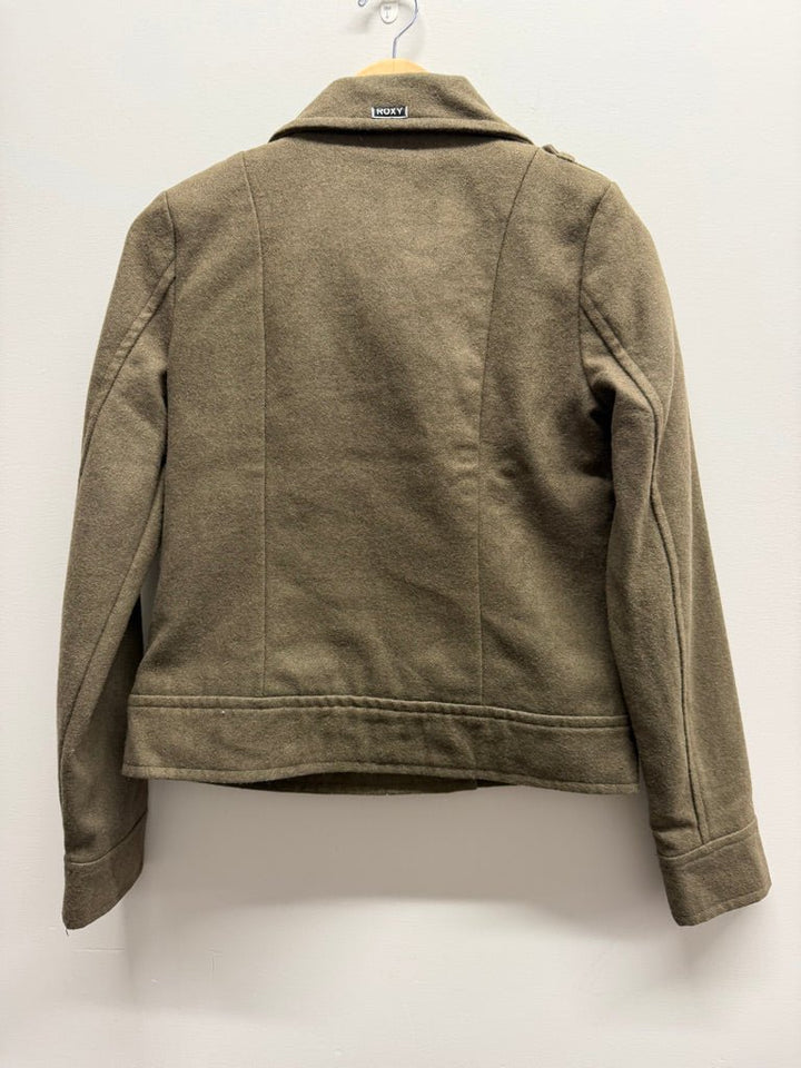 Roxy Wool Blend Jacket – S | Army Green Adult 60% Polyester 40% Wool - Nest and Sprout-Consignment