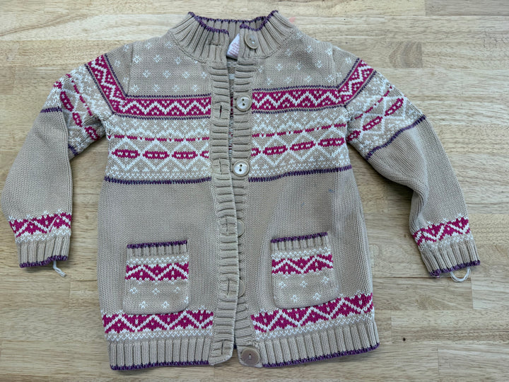 Maggie and Zoe Knit Sweater – 5T | Fuchsia and Brown