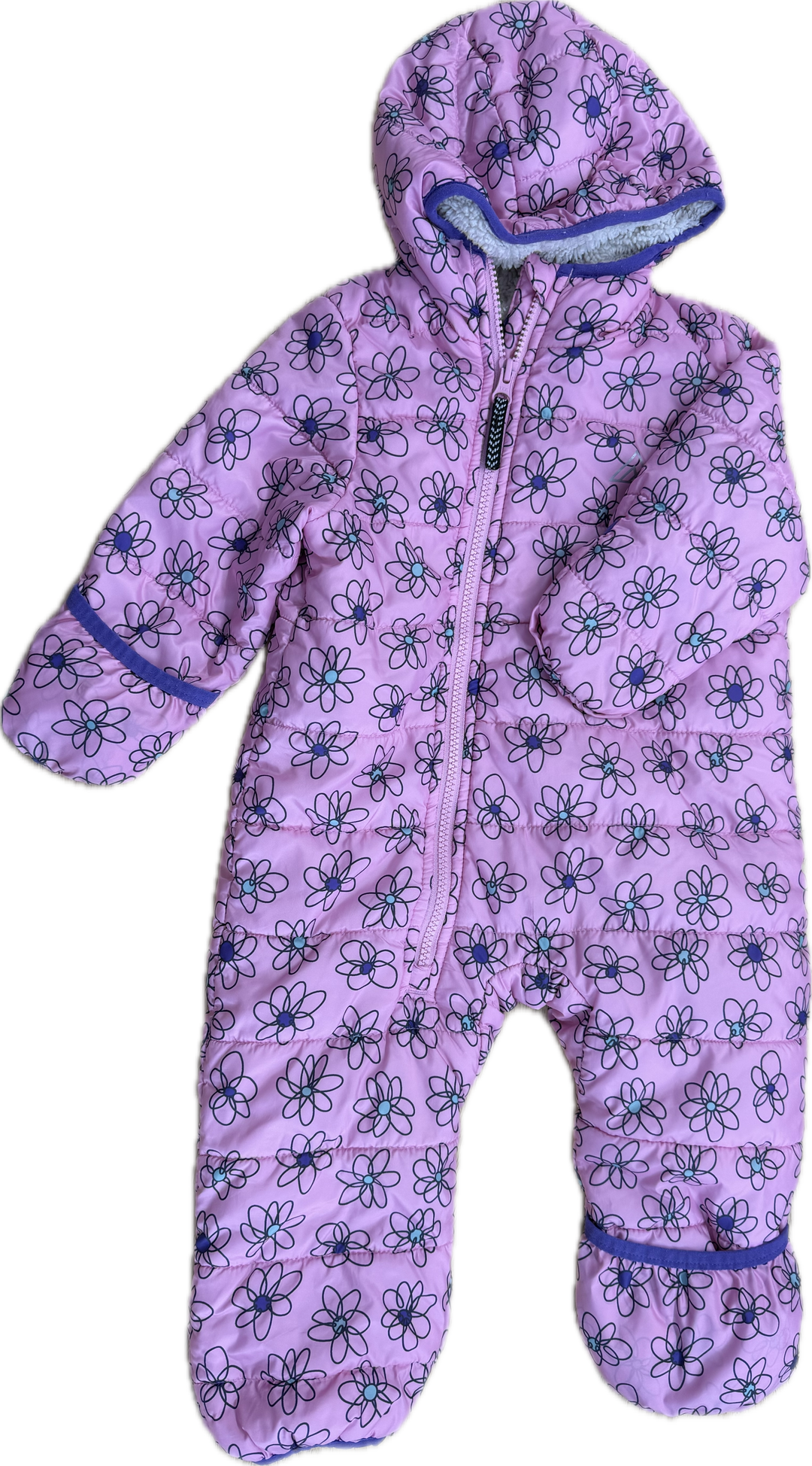 Ripzone Daisy Print Snowsuit – 6–12M | Pink Lightweight