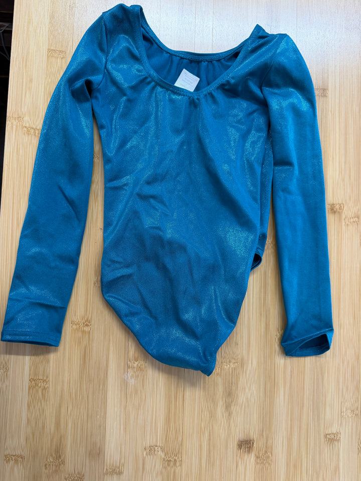 Balera Sparkle Leotard – C | Turquoise Long Sleeve