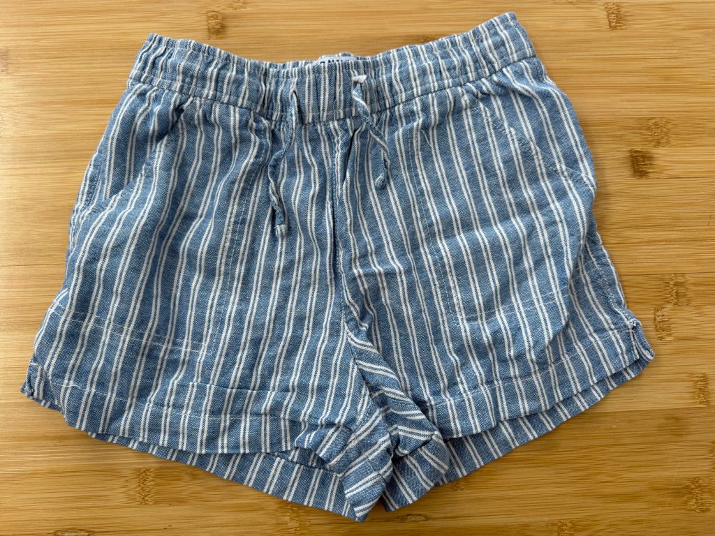 Old Navy Drawstring Stripe Shorts – 10–12 | Blue & White Vertical - Nest and Sprout-Consignment
