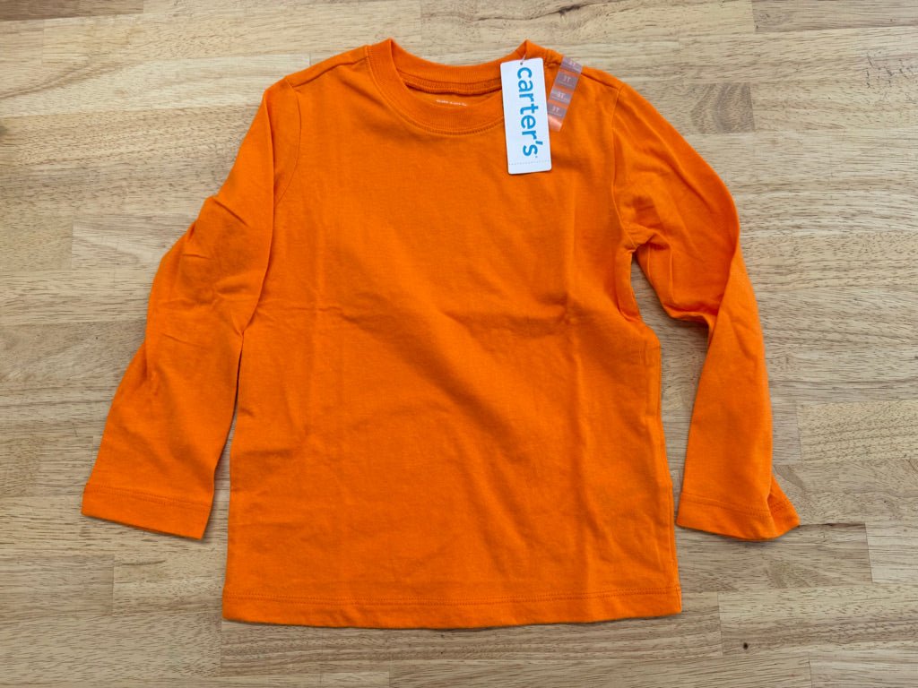 Carter's Long Sleeve Shirt – 3T | Orange | NWT - Nest and Sprout - Consignment