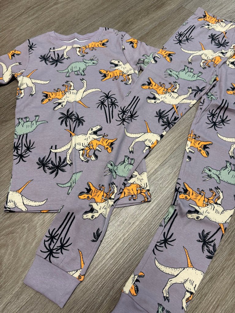 Carter's PJ Set – 10Y | Light Purple Allover Dinosaur Print Like New - Nest and Sprout-Consignment