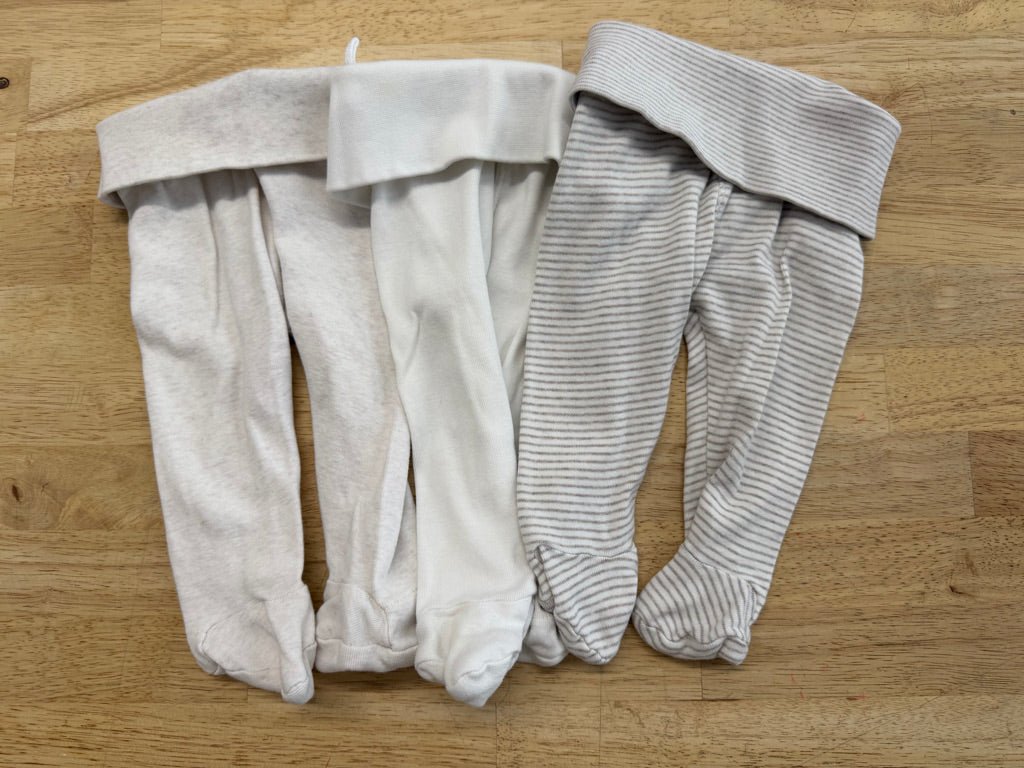 H&amp;M Footed Leggings Set – Newborn | Neutral Cream (x3)