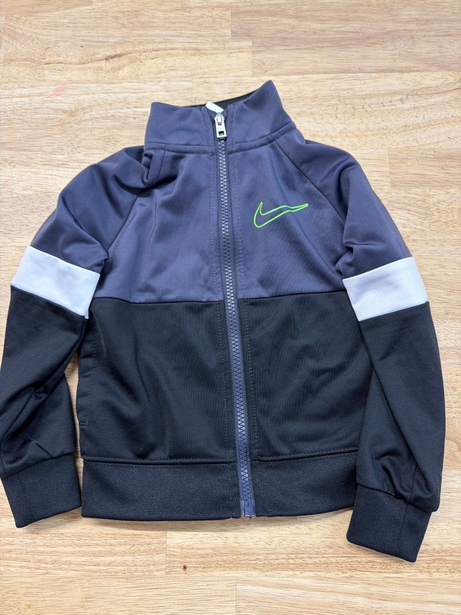 Nike Zip-Up Track Jacket – 2T | Grey & Black - Nest and Sprout-Consignment