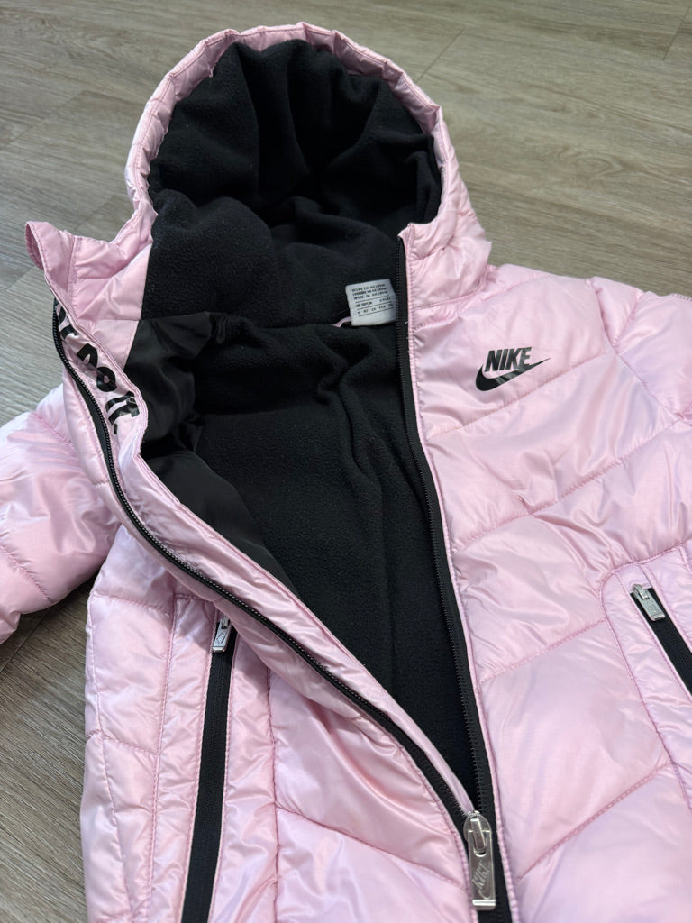 Nike Pink Puffer Jacket – 4 (XS, 98–104) | Fleece Lining 100% Polyester