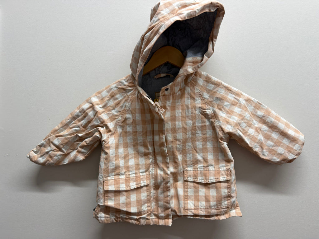 Pehr Gingham Spring Jacket – 2/3T | Peach & Cream 100% Cotton Lightweight