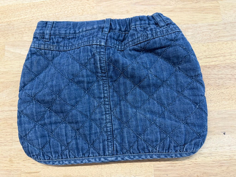 Joe Fresh Kids Quilted Denim Skirt – 7 | Internal Adjustment Harem Fit Belly Button 86 - Nest and Sprout-Consignment