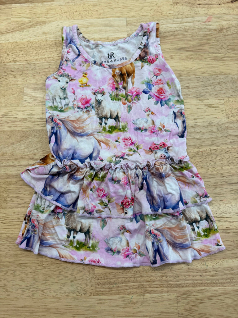 Bums and Roses Peplum Top – 3T | Floral Duck Print