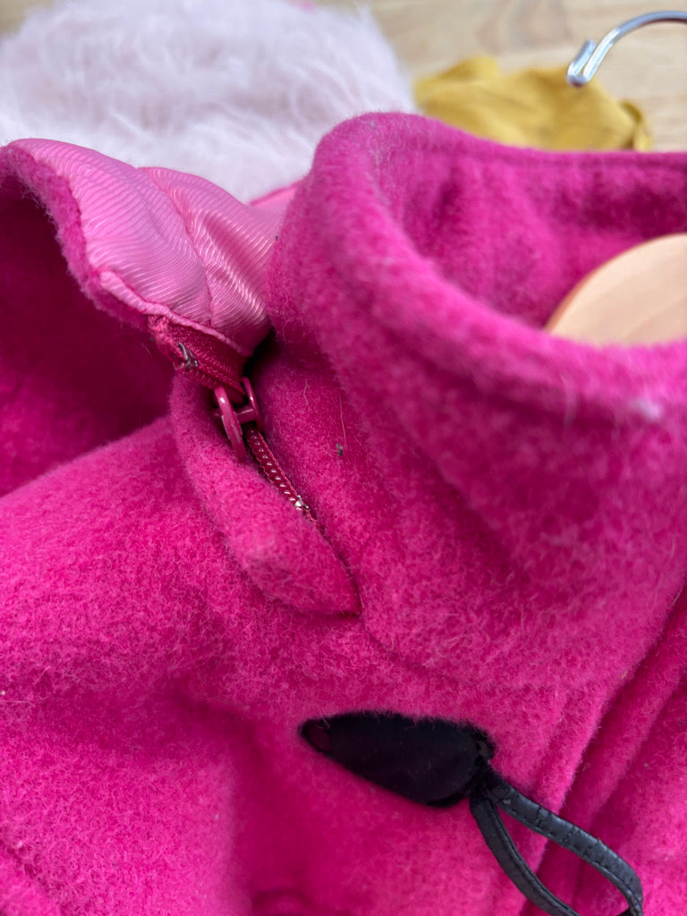 Joe Fresh Peacoat – 14 Bright Pink Wool Blend fair condition