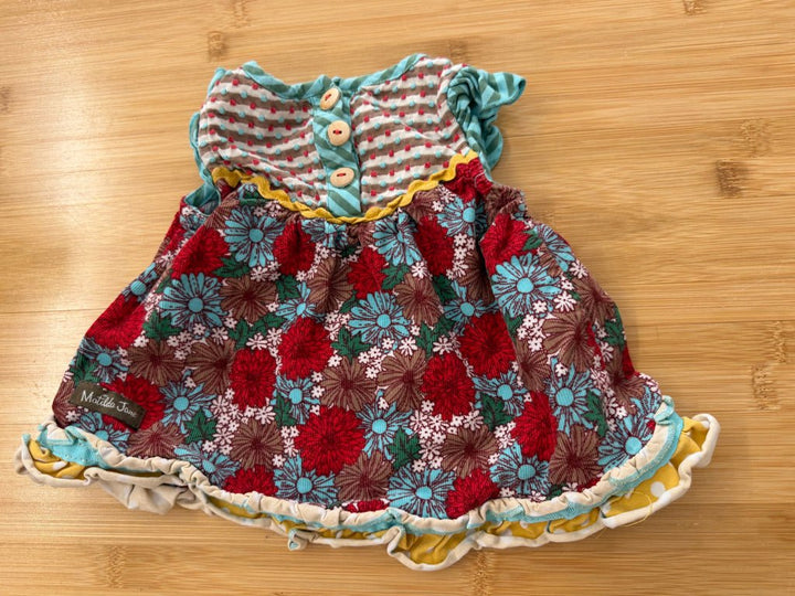 Matilda Jane Floral Top – 6–12M | Blue & Red Cotton/Rayon | Play - Nest and Sprout-Consignment