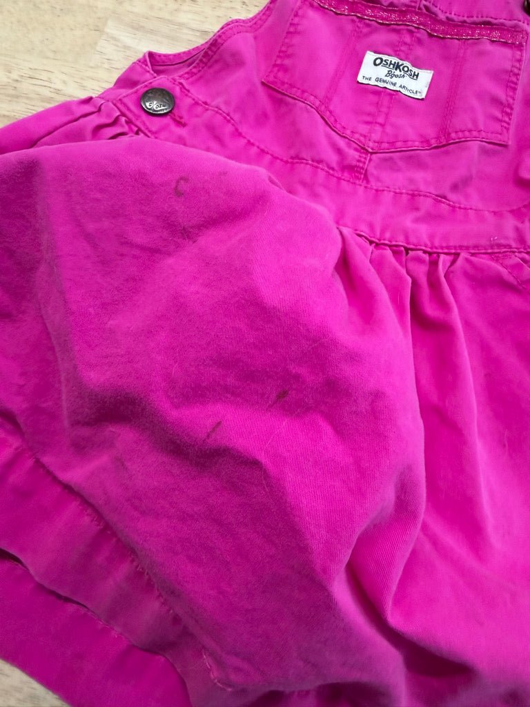 OshKosh Denim Jumper Dress – 4T | Neon Pink PLAY CONDITION - Nest and Sprout - Consignment