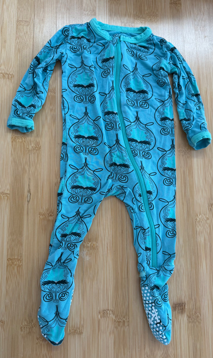 Kickee Pants Footed Sleeper – 3–6M | Light Blue Rayon | Play