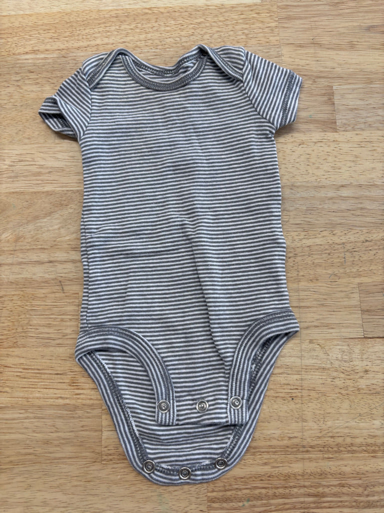 Carter’s Striped NB Bodysuit – Light Grey