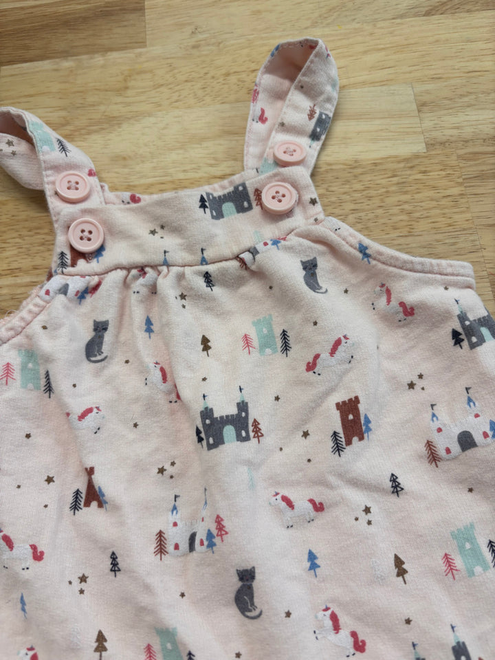 Starting Out 3M Romper – Pink Castle & Unicorn Print