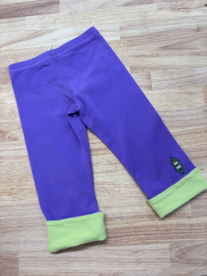 Peekaboo Beans Over Under Leggings --- Rolled Crops (Size 4)